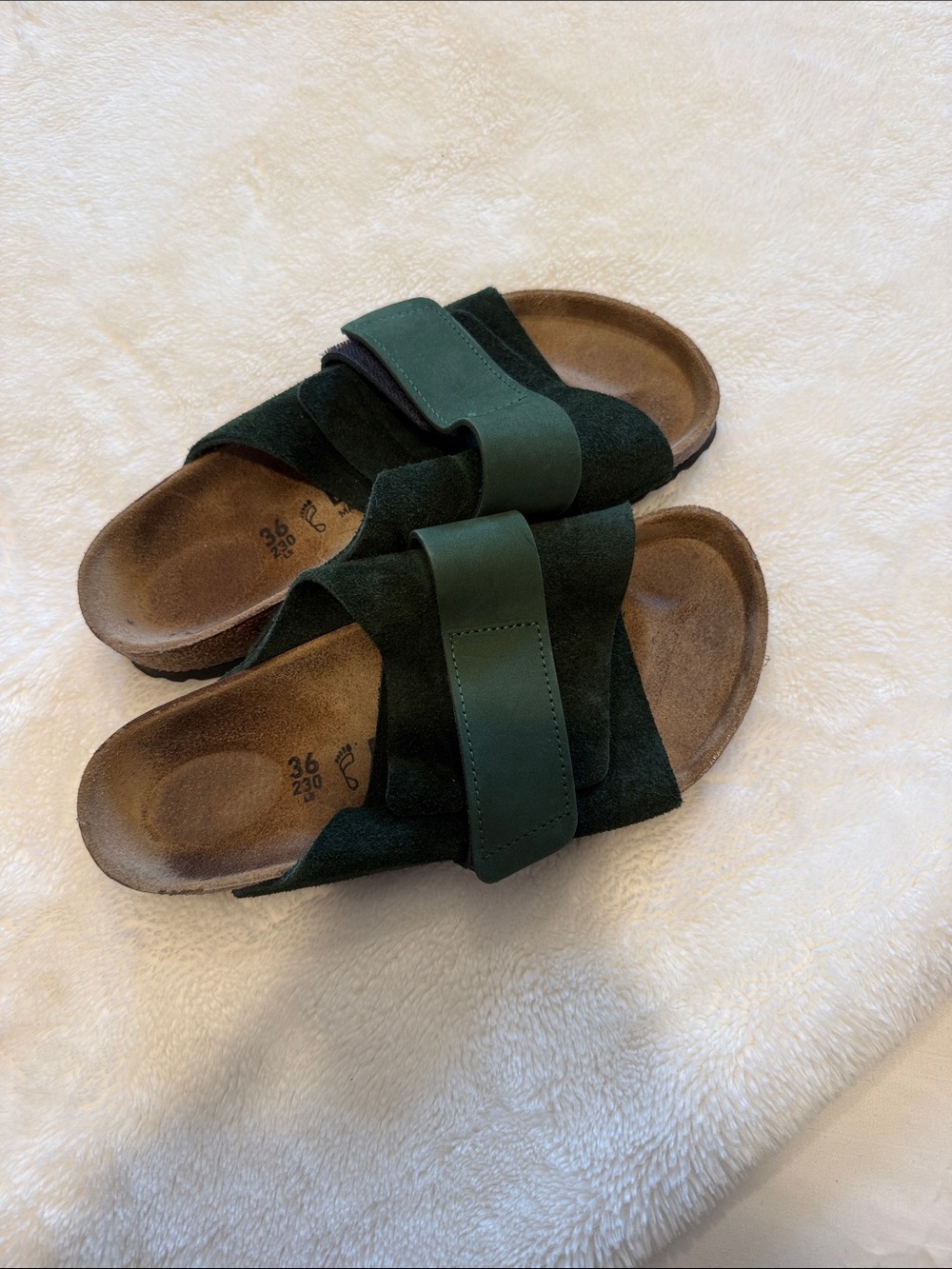 Dark Green Suede Birkenstocks
